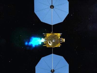 天問二號探測器示意動畫。(中國航天科技集團(tuán)五院供圖)